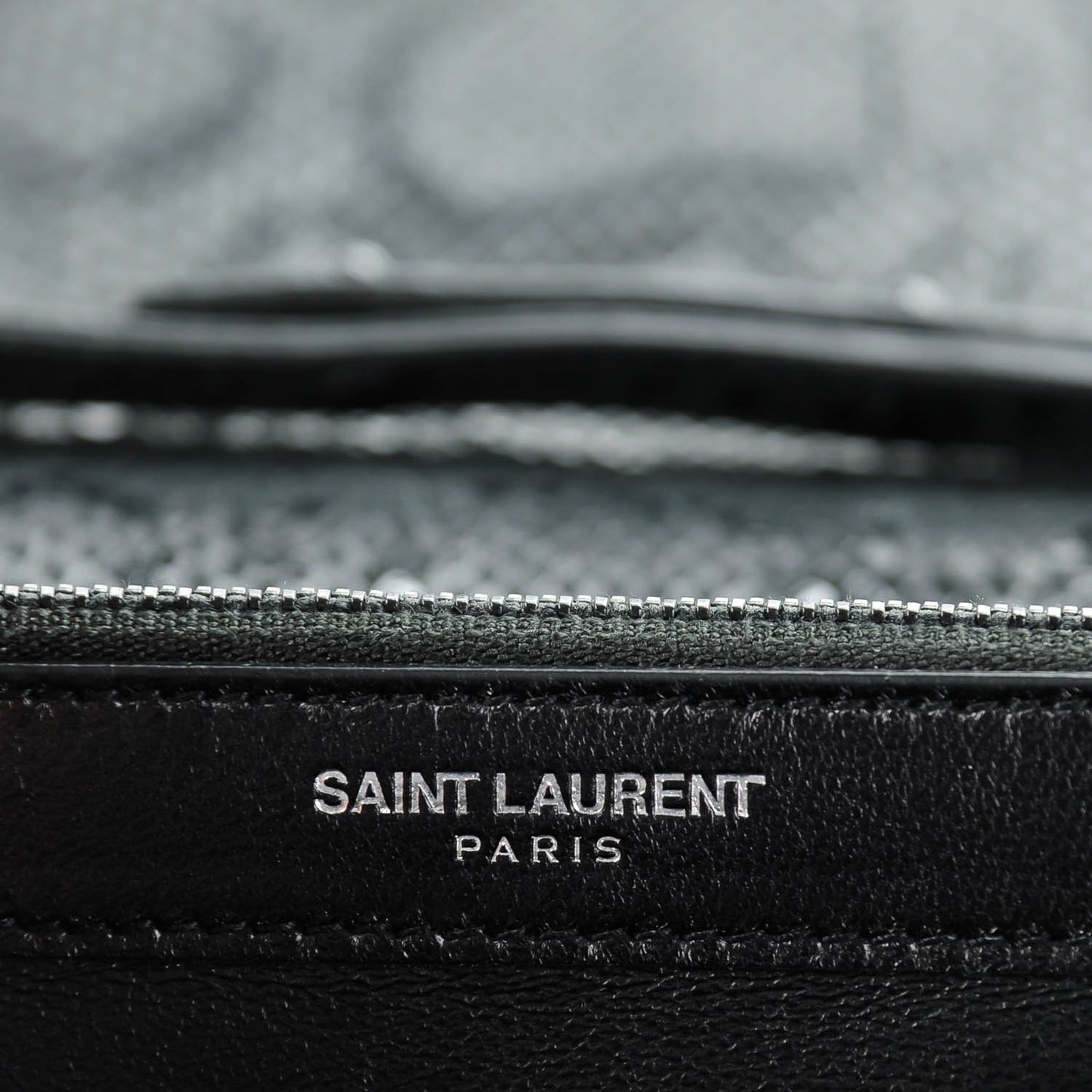 Python Print Suede Monogram Chain Wallet Black