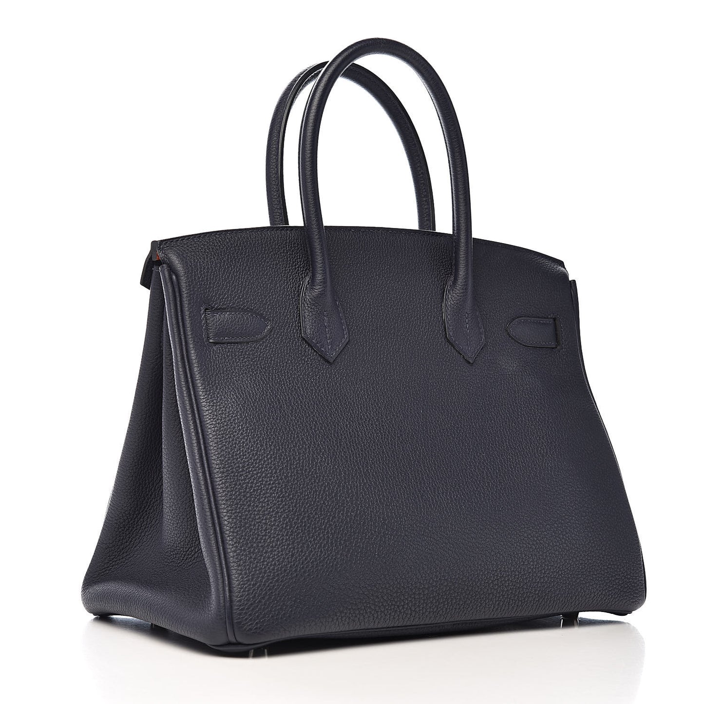 Togo Birkin Verso 30 Bleu Nuit Orange Poppy