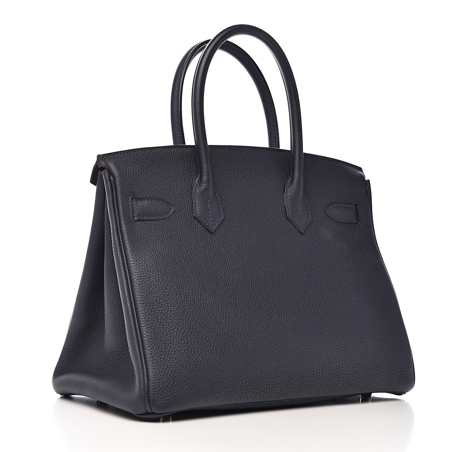 Hermes Togo Birkin Verso 30 Bleu Nuit Orange Poppy 3 of 34