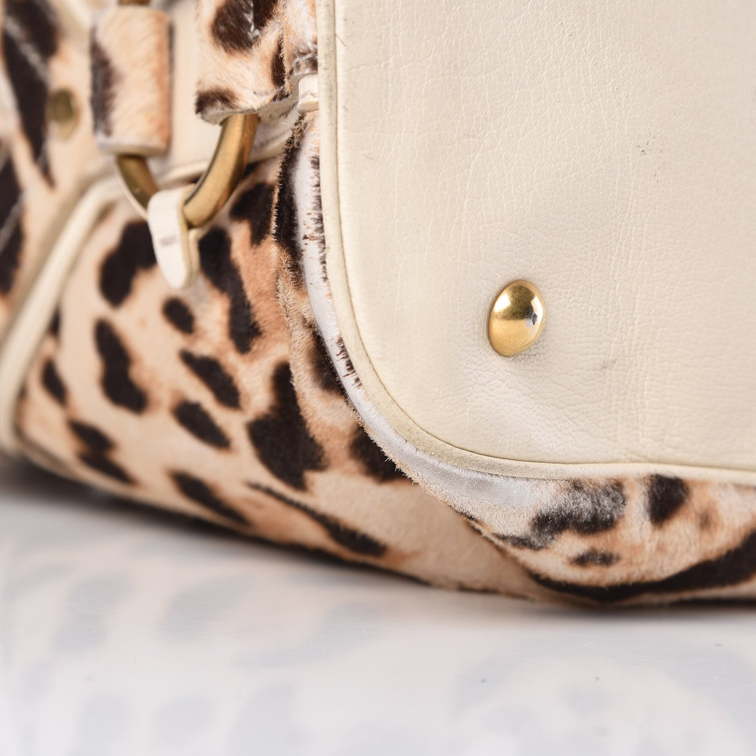 Saint Laurent Calf Hair Printed Oversized Muse Snow Leopard 12 of 20