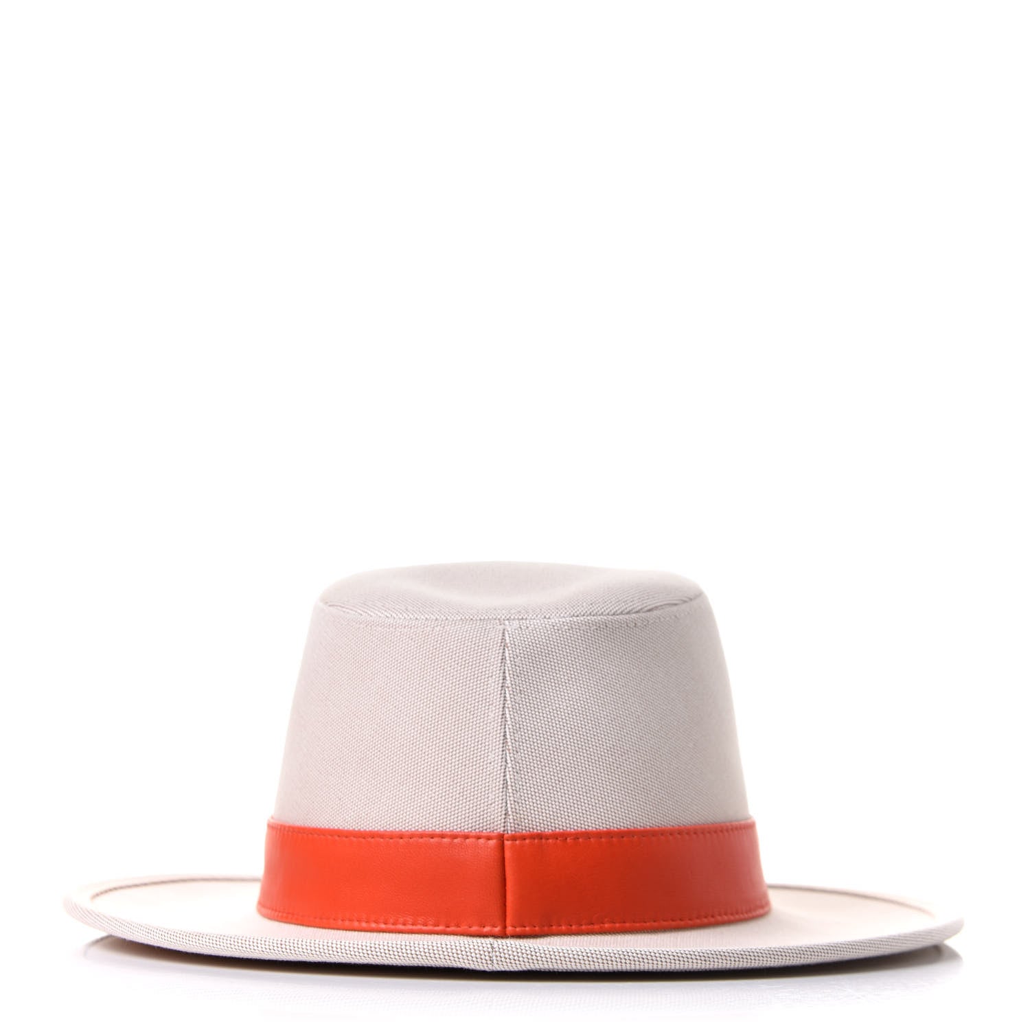 Hermes Toile Lambskin Ossie Hat 56 Noisette Rubis 3 of 7
