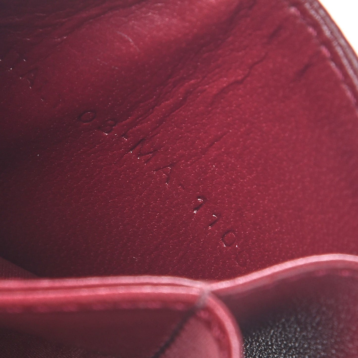 Grained Calfskin Cannage Diorama Card Holder Burgundy