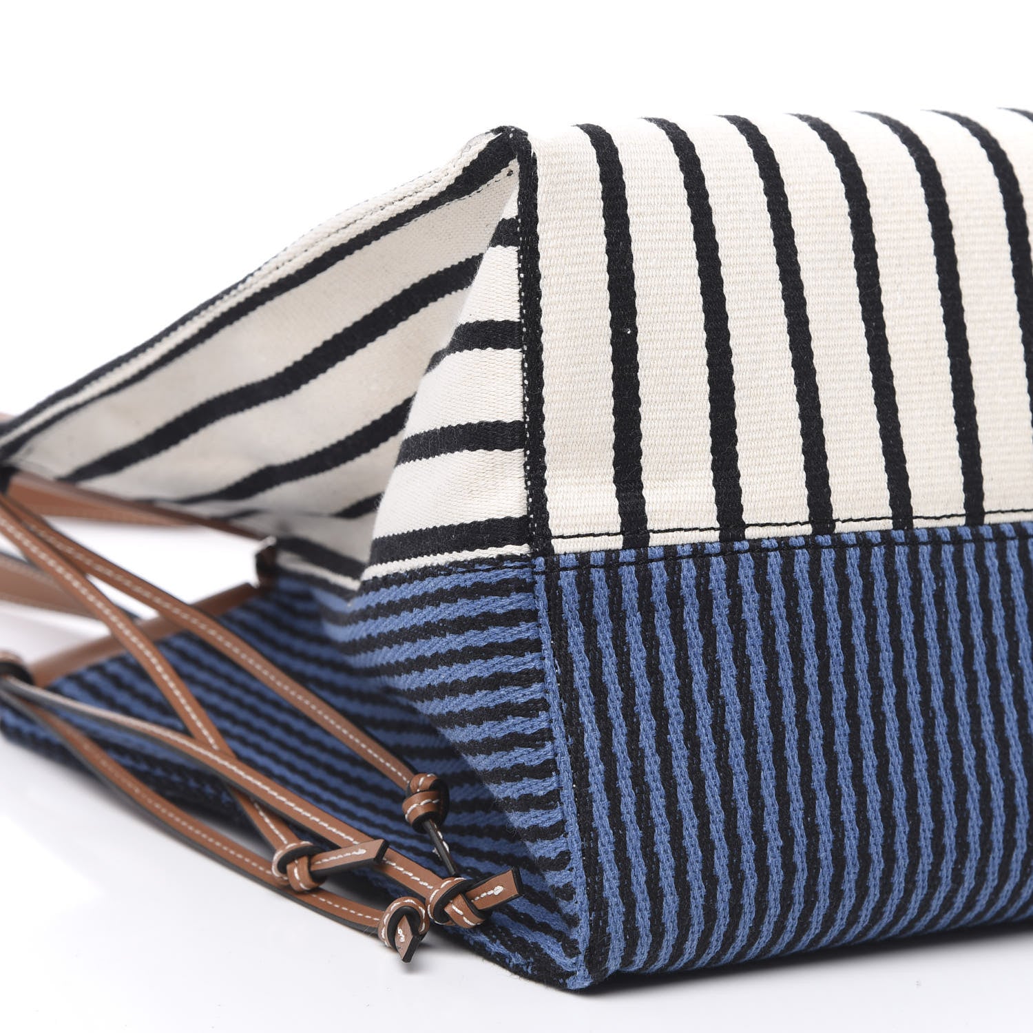 Loewe Canvas Calfskin Print Paulas Ibiza Stripes Cushion Tote Red White 7 of 9