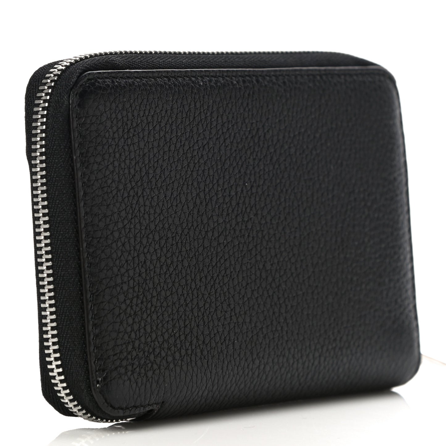 Drummed Calfskin Zip Around Multifunction Wallet Black Citron