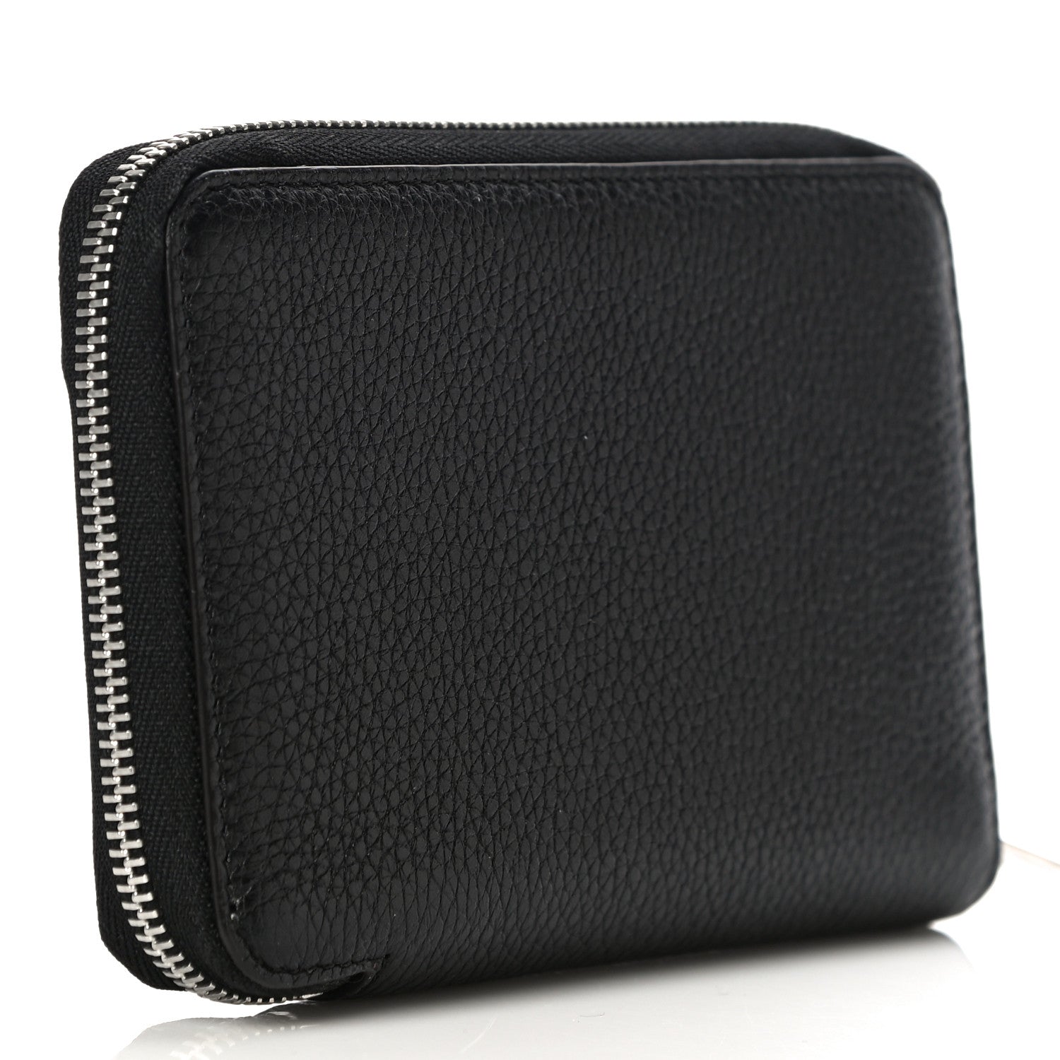 Celine Drummed Calfskin Zip Around Multifunction Wallet Black Citron 3 of 9