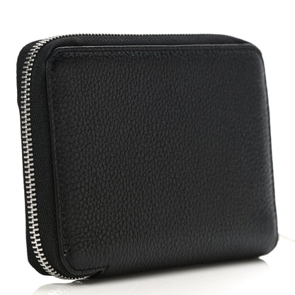 Celine Drummed Calfskin Zip Around Multifunction Wallet Black Citron 3 of 9