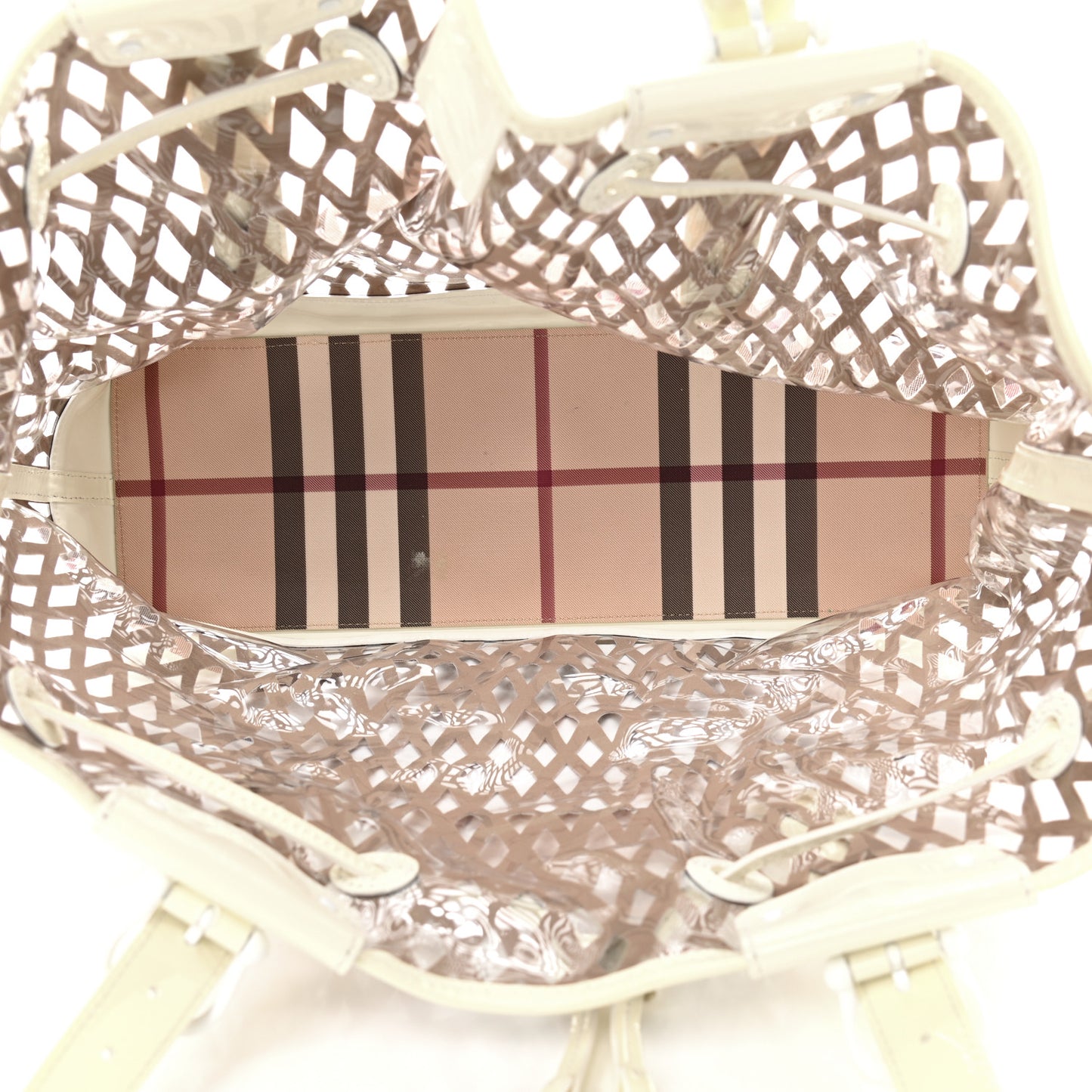 Supernova Check Net Drawstring Bag White