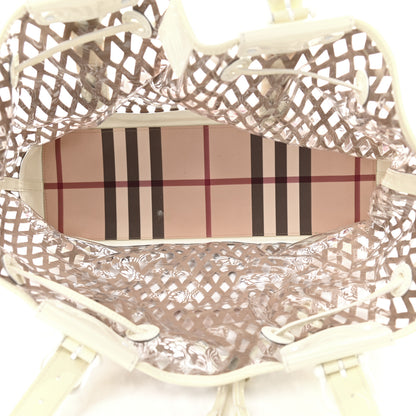 Burberry Supernova Check Net Drawstring Bag White 5 of 13