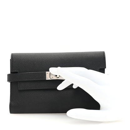 Hermes Epsom Medium Kelly Wallet Black 2 of 7