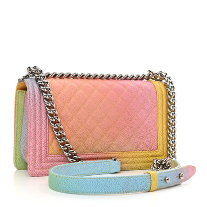 Chanel Caviar Quilted Medium Cuba Rainbow Boy Flap Multicolor 3 of 10