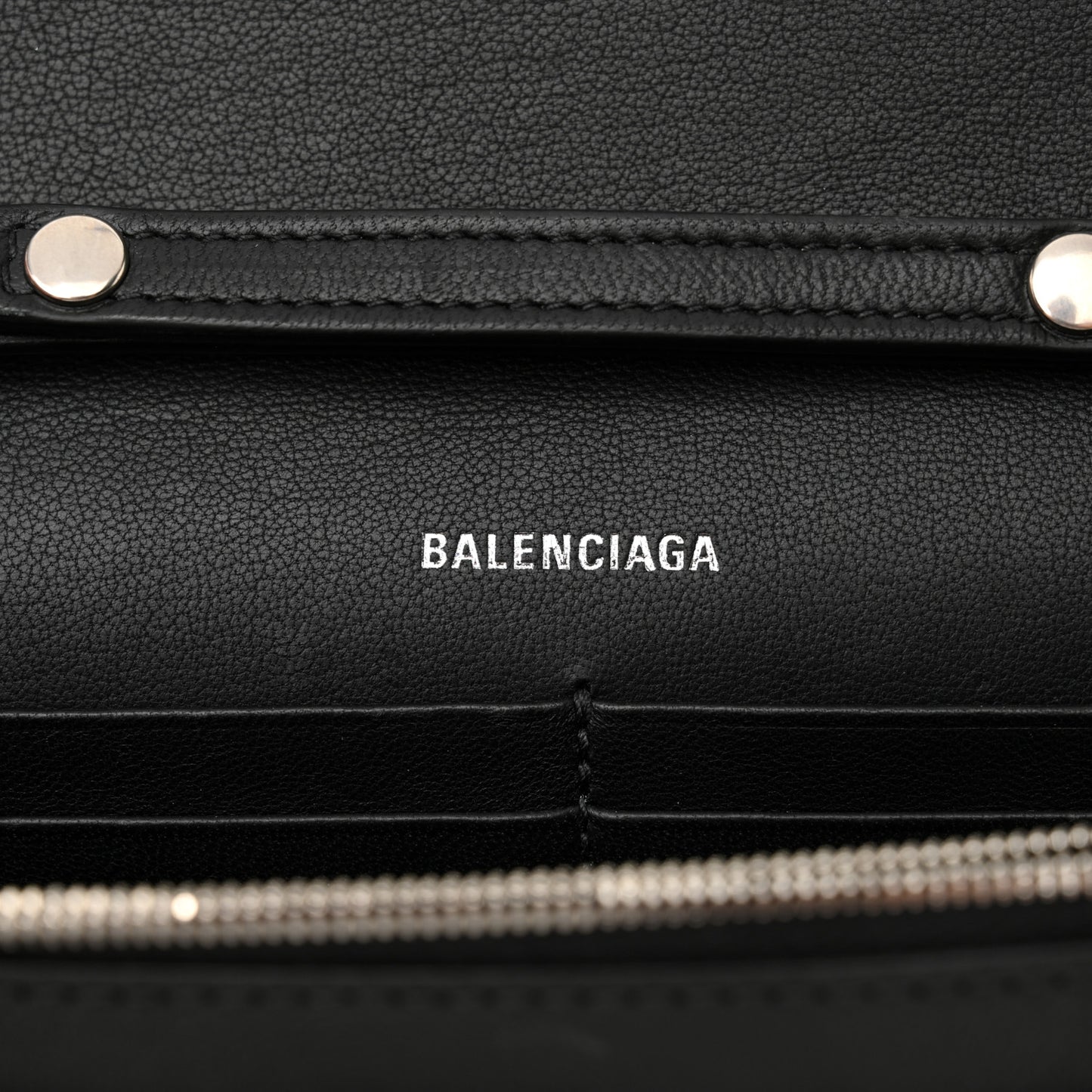 Smooth Calfskin Crystal Diagonal Allover Logo Hourglass Wallet Black