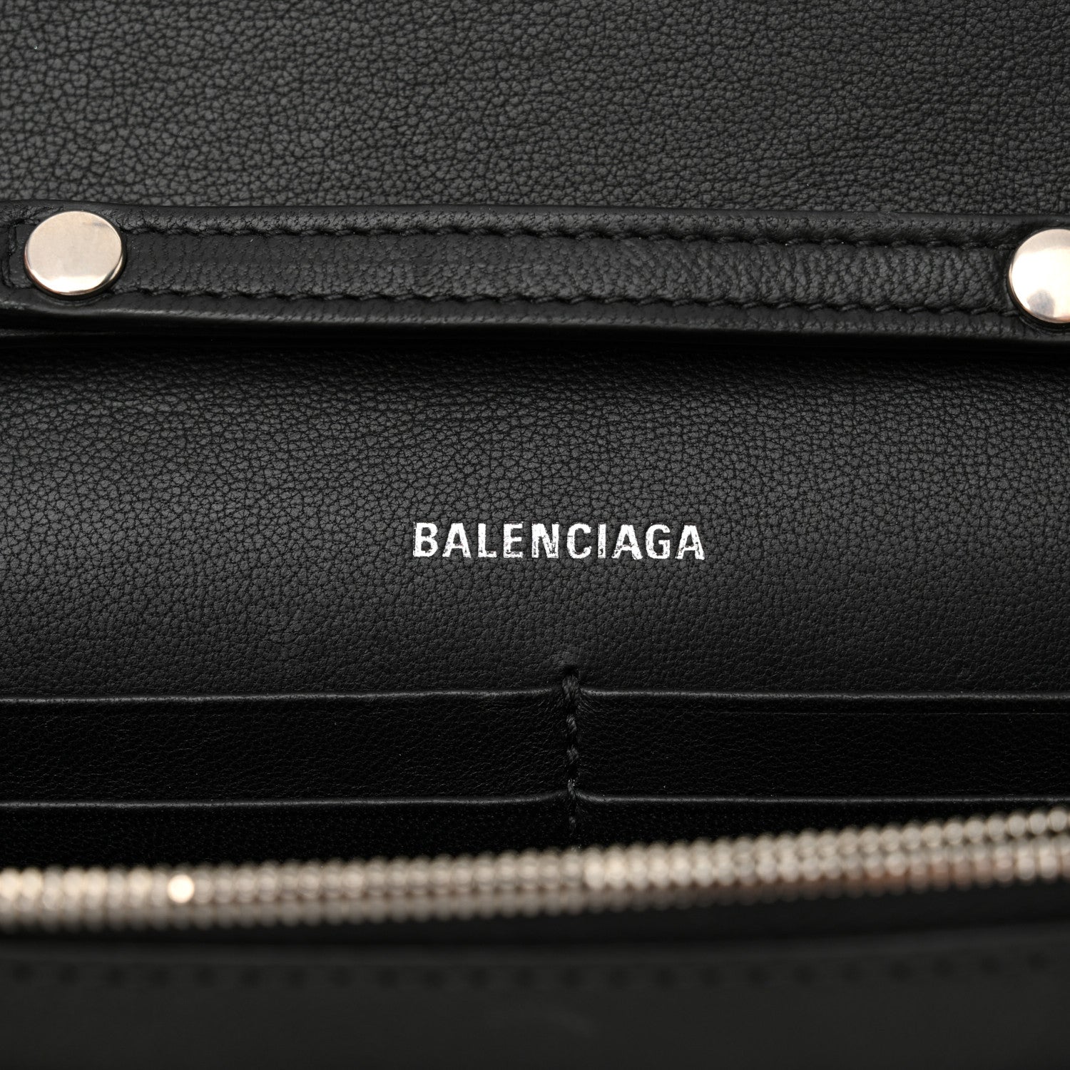 Balenciaga Smooth Calfskin Crystal Diagonal Allover Logo Hourglass Wallet Black 6 of 11