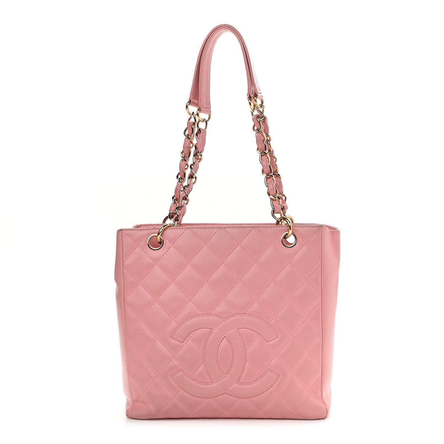 Caviar Quilted Petit Shopping Tote PST Pink