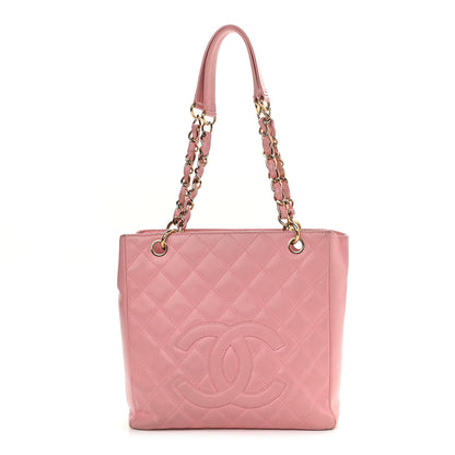 Chanel Caviar Quilted Petit Shopping Tote PST Pink 1 of 14