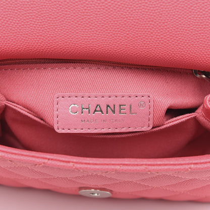 Chanel Caviar Quilted Incognito Extra Mini Coco Handle Flap Pink 8 of 9