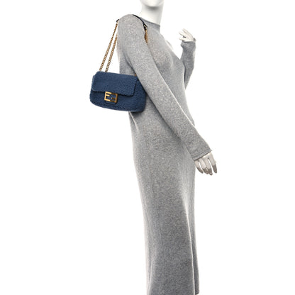 Fendi Shearling FF Midi Chain Baguette Mirto 2 of 11