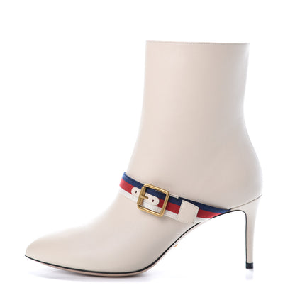 Gucci Nappa Sylvie Ankle Boots 38 Mystic White 1 of 9