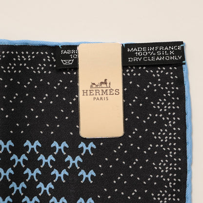 Hermes Silk Indian Horse Pocket Square Anthracite Ciel Gris 5 of 5