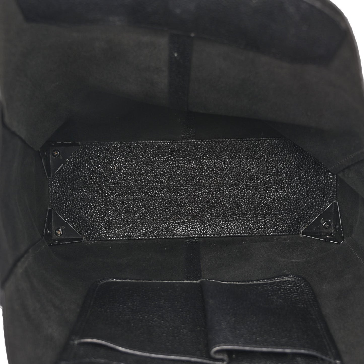Pebbled Calfskin Large Prisma Skeletal Tote Black Rose Gold Hardware