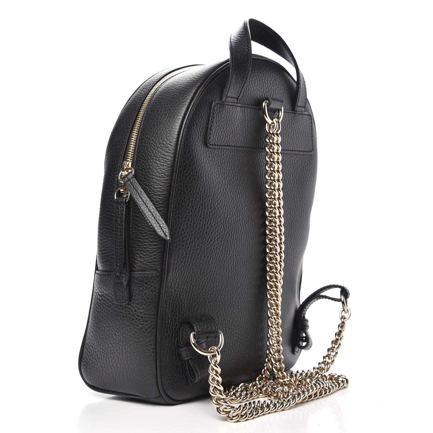 Gucci Pebbled Calfskin Soho Chain Backpack Black 2 of 9