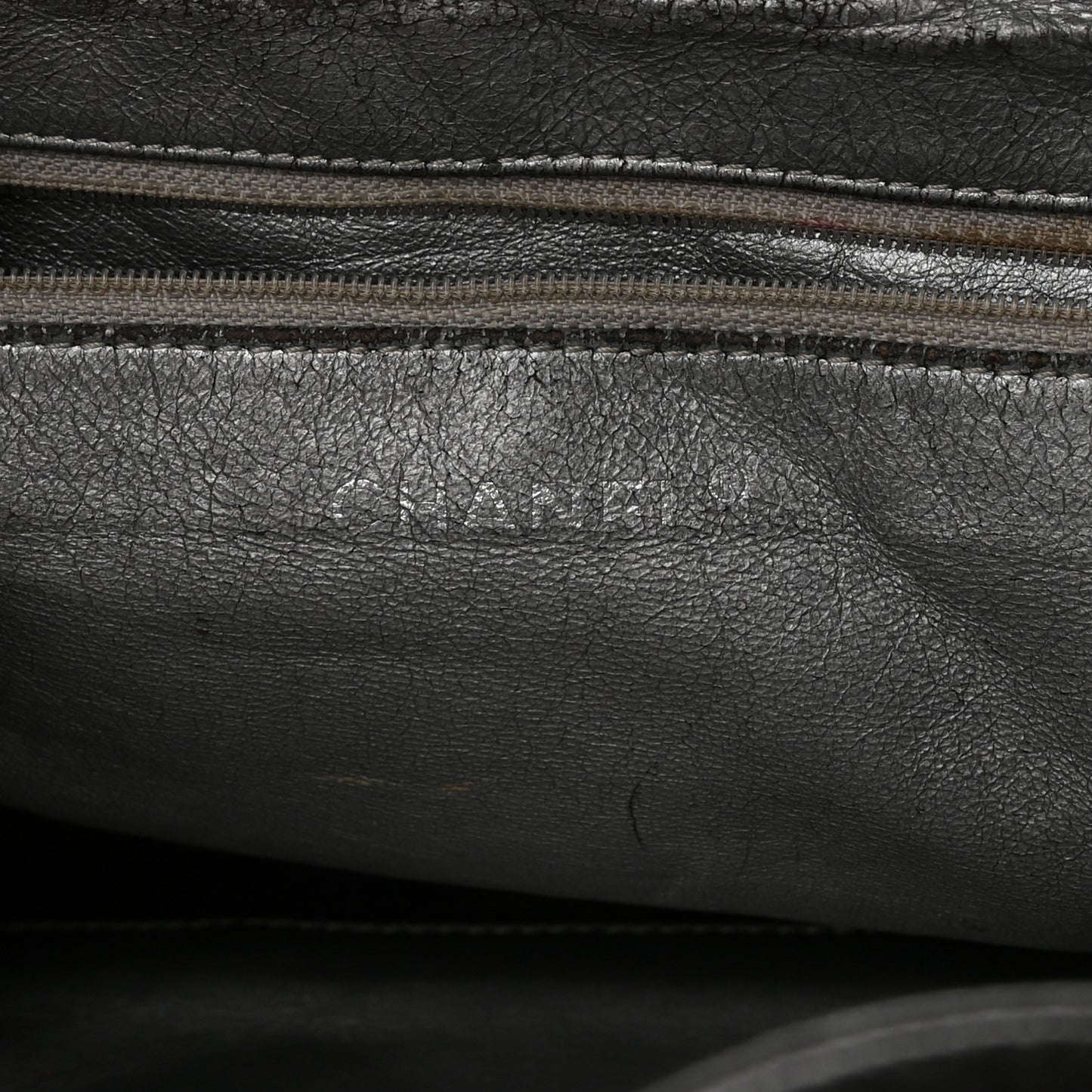 Glazed Calfskin East West Modern Chain Tote Black