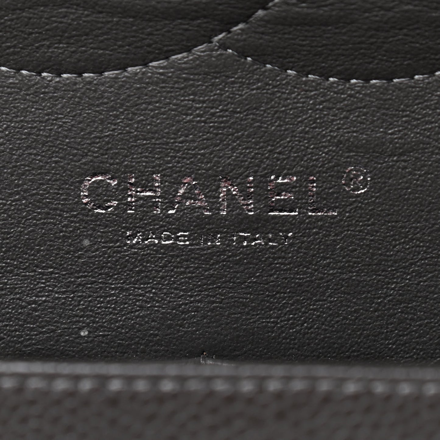 Caviar Quilted Jumbo Double Flap Dark Grey