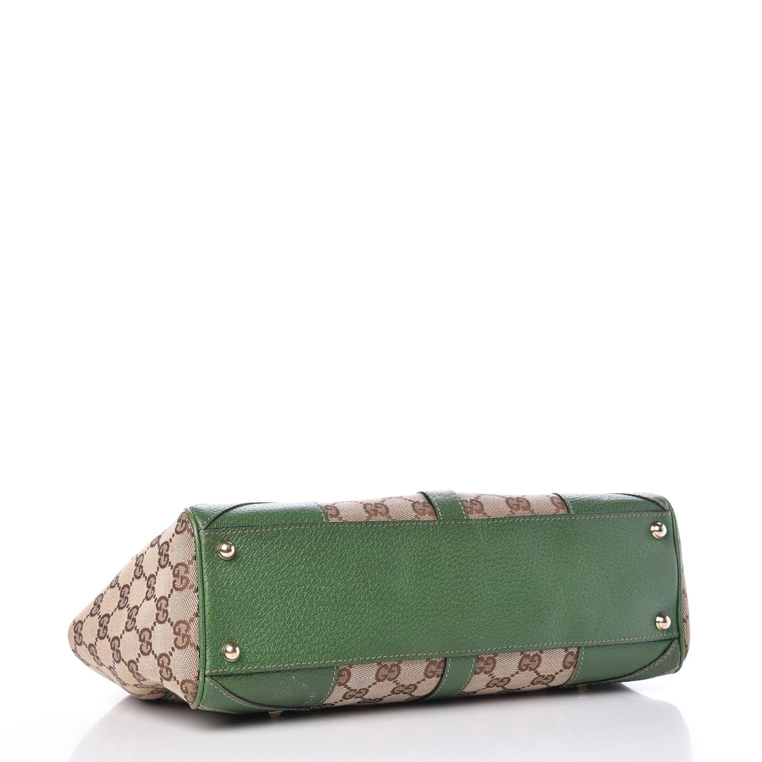 Gucci Monogram Calfskin Large Bardot Tote Green 4 of 14
