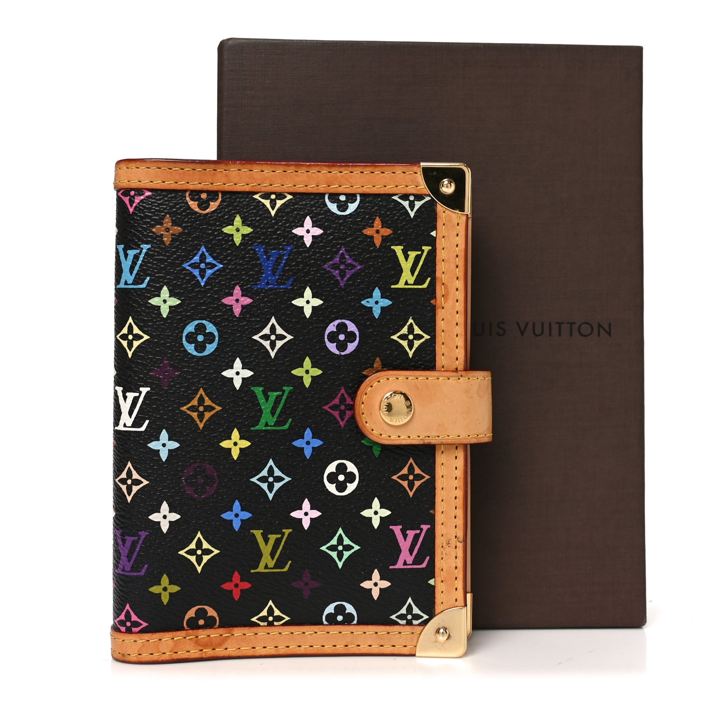 Monogram Multicolor Small Ring Agenda Cover Black