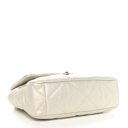 Chanel Iridescent Calfskin Quilted Large Chanel 19 Flap White 4 of 10