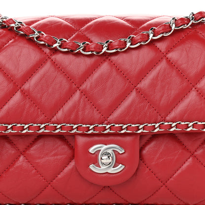 Chanel Crumpled Calfskin Medium Chain All Over Flap Red 8 of 10