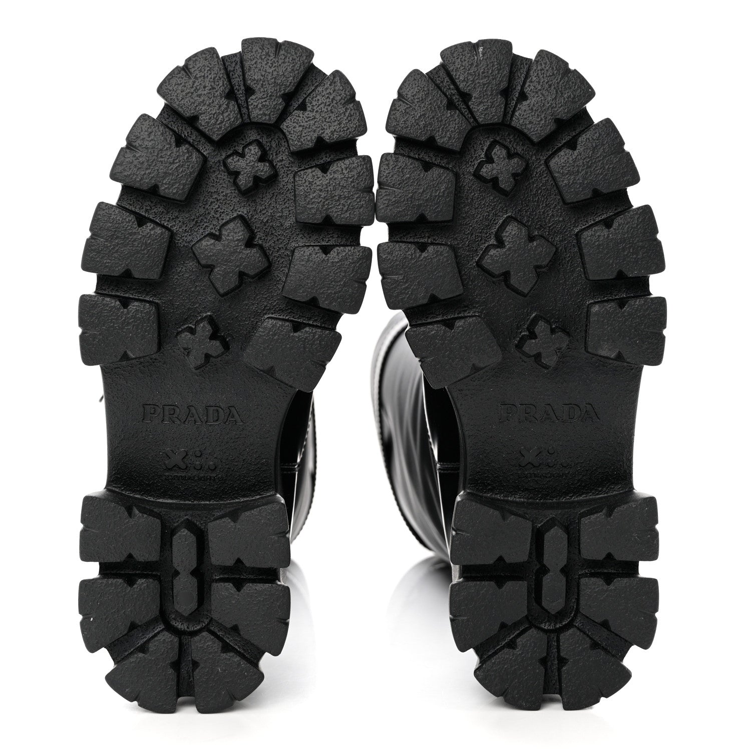 Prada Spazzolato Rois Re-Nylon Metal Triangle Logo Monolith Pouch Pocket 55mm Tall Boots 37 Black 5 of 8