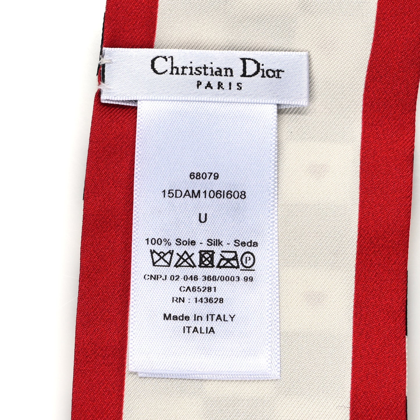 Silk Checkered DiorAmour Mitzah Scarf White Red Black