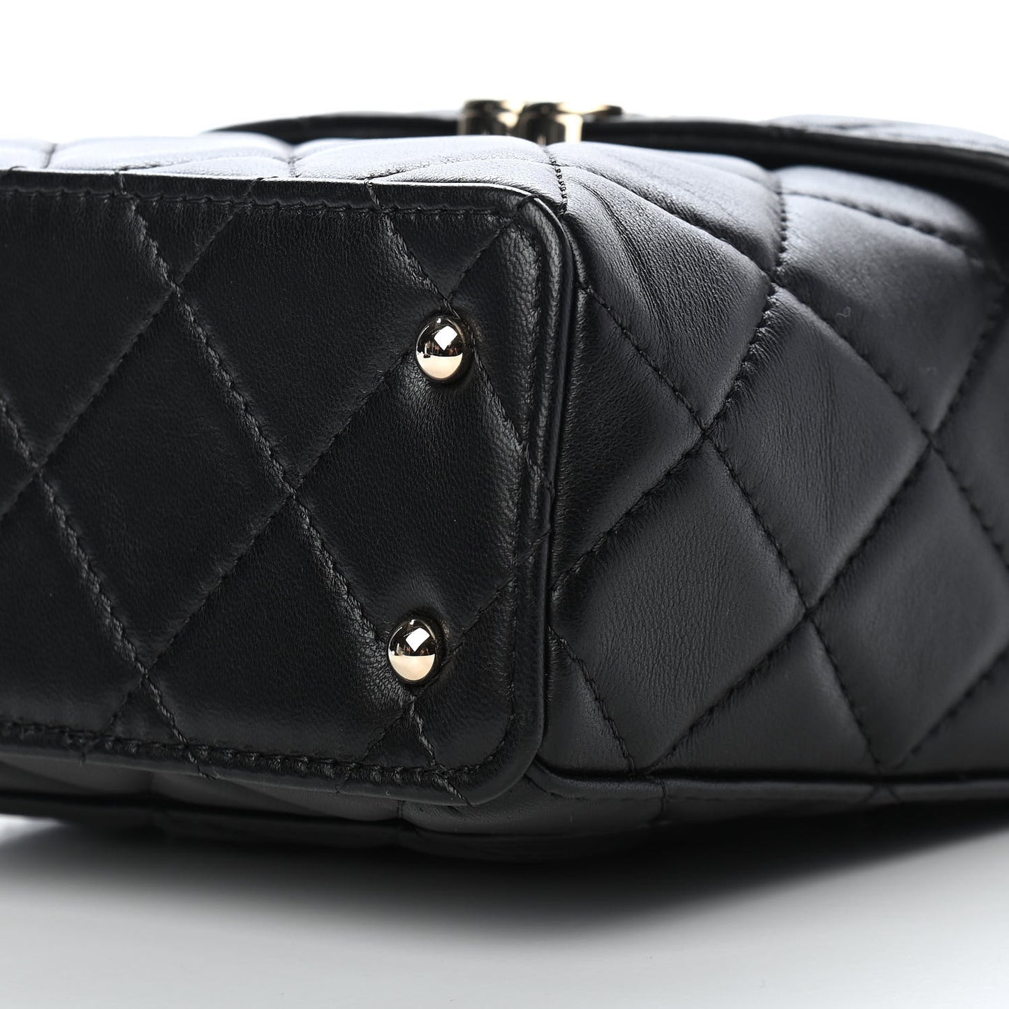 Lambskin Quilted Small Box Bag Black