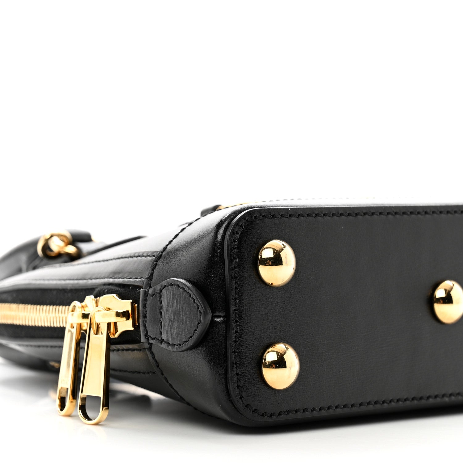 Gucci Boarded Plutone Calfskin Mini Horsebit 1955 Top Handle Bag Black 8 of 9