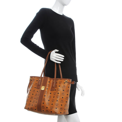 MCM Visetos Medium Liz Reversible Shopper Tote Cognac 3 of 19