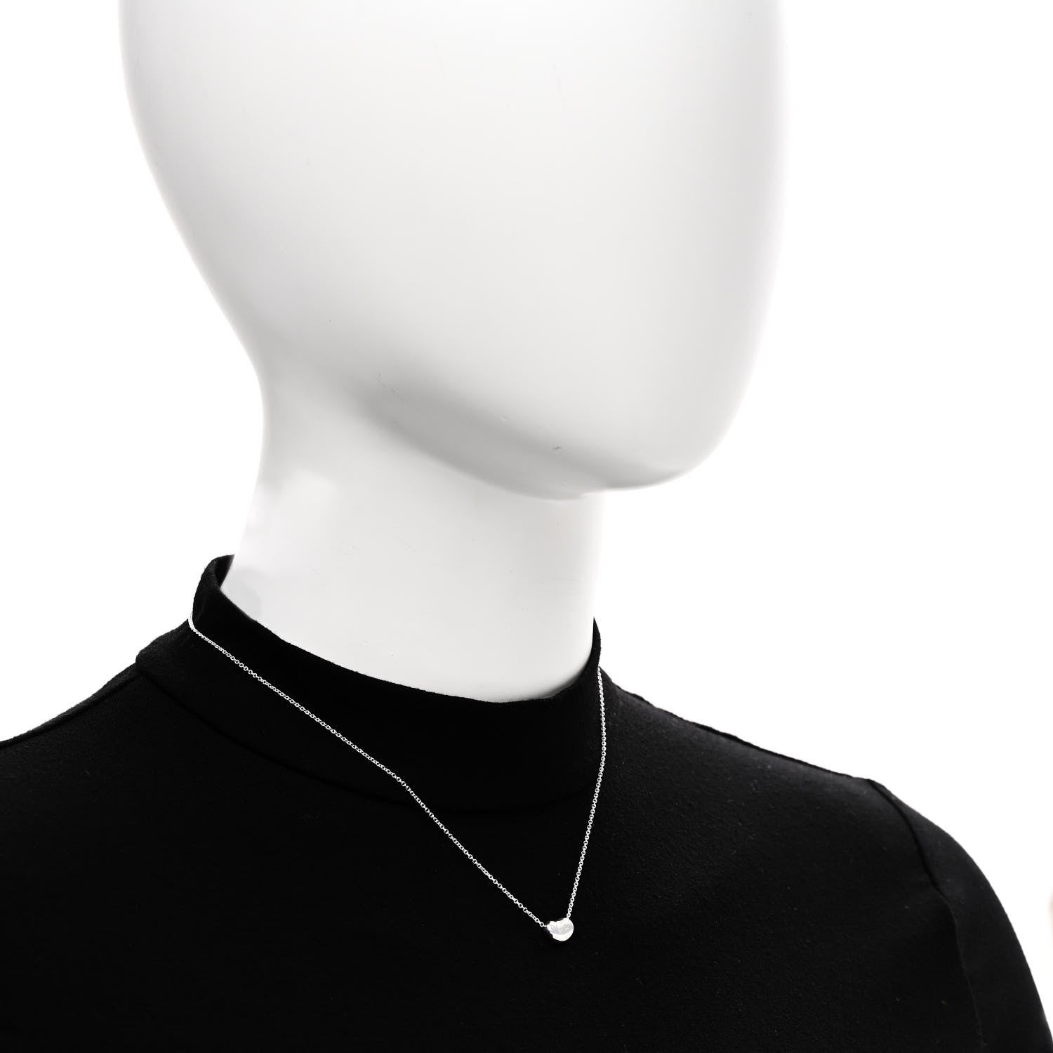 Tiffany Sterling Silver 9mm Elsa Peretti Bean Pendant Necklace 2 of 6