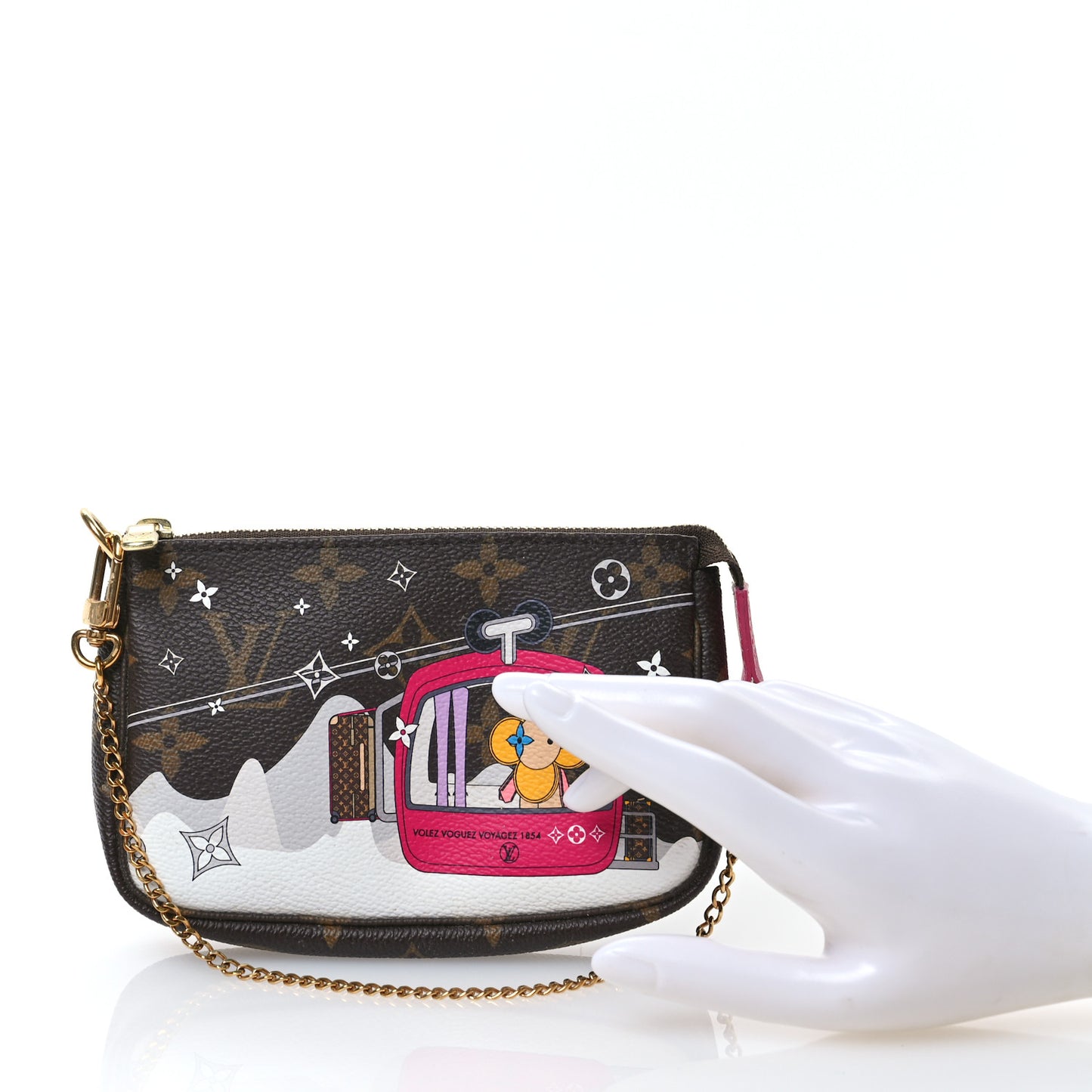 Monogram 2019 Christmas Animation Mini Courchevel Pochette Accessories Fuchsia