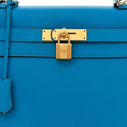 Hermes Togo Kelly Retourne 28 Bleu Zanzibar 8 of 13