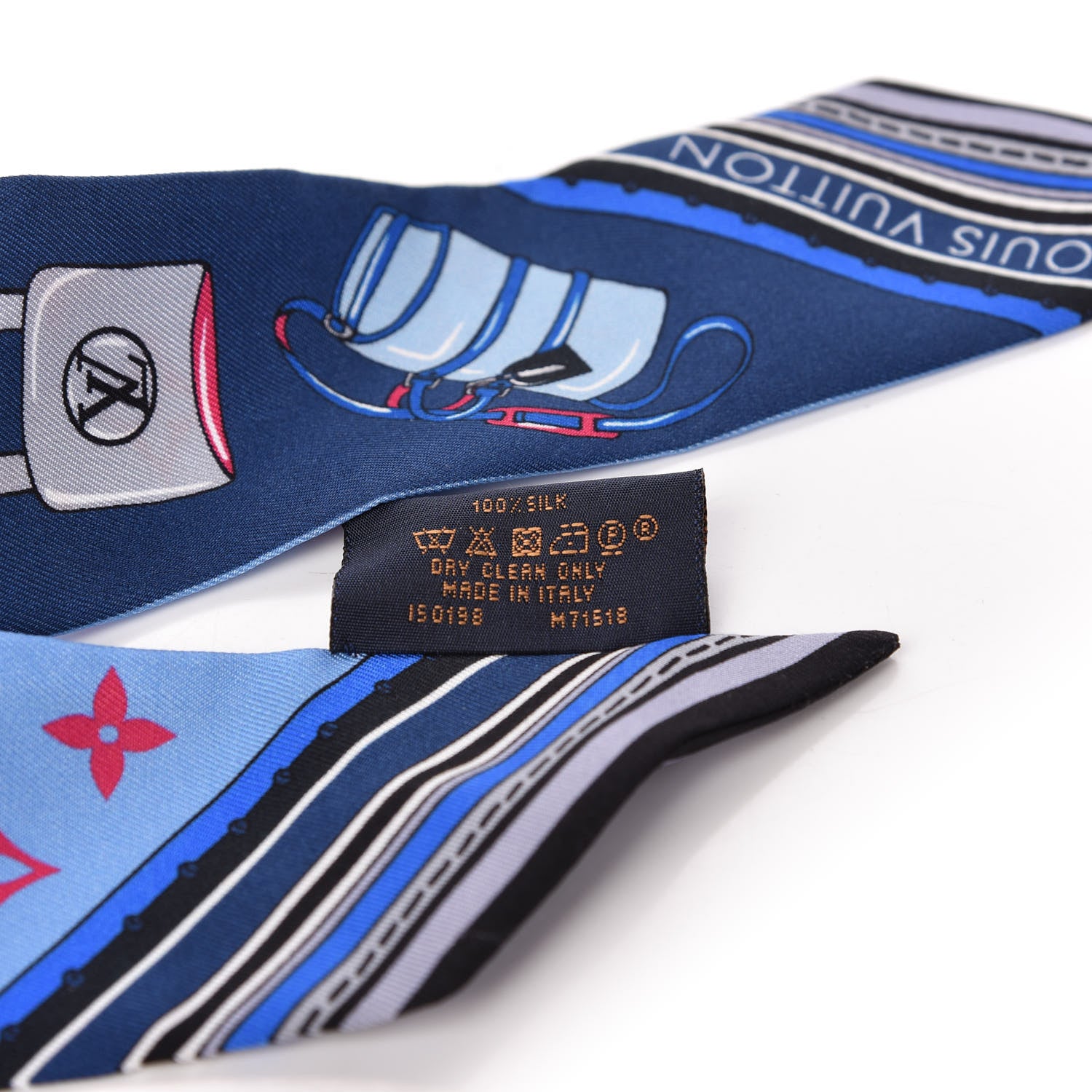 Louis Vuitton Silk Monogram Essentials LV BB Bandeau Blue 4 of 4