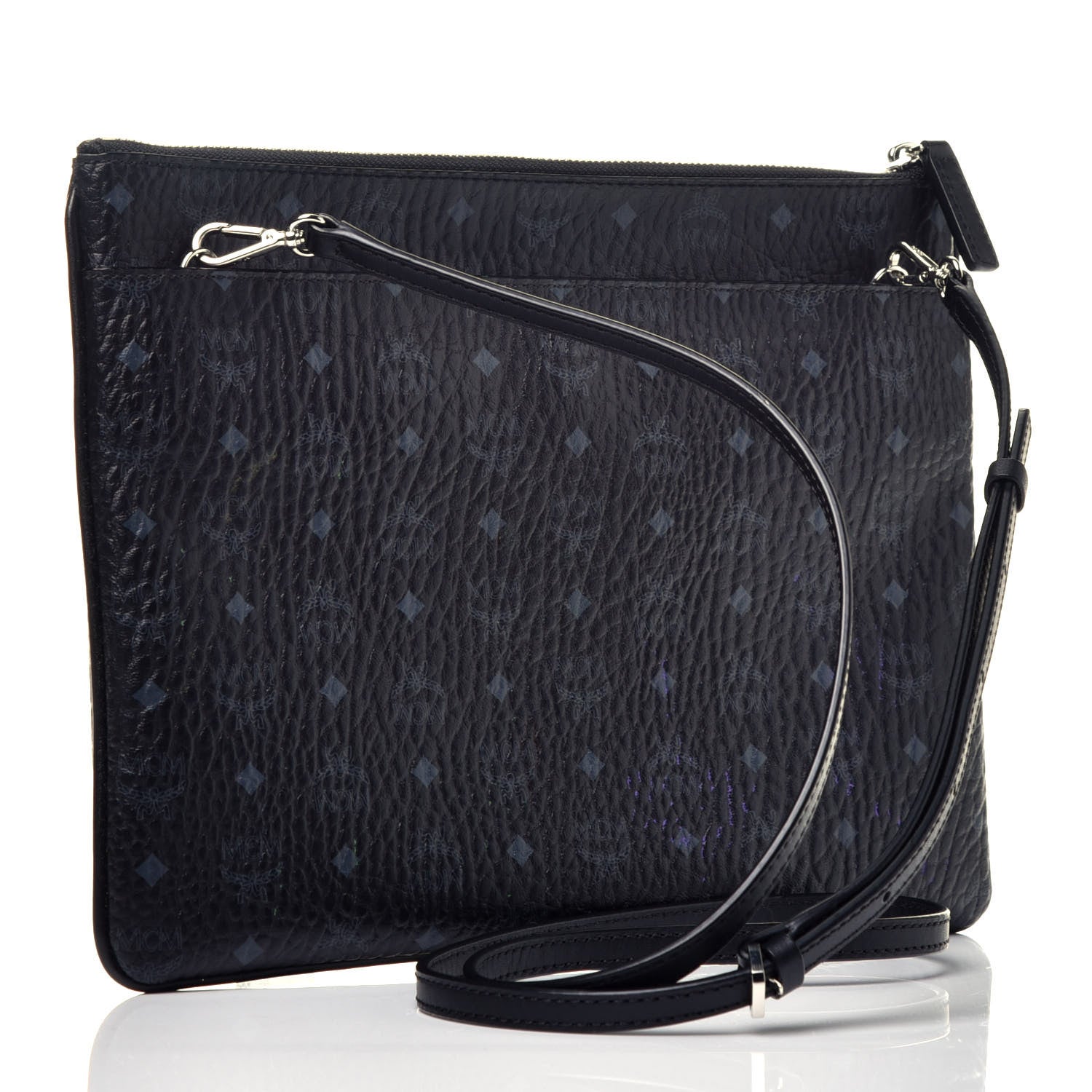 MCM Visetos Crossbody Pouch Black 3 of 9