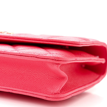 Chanel Caviar Quilted French New Wave Chain CC Wallet On Chain WOC Pink 10 of 11