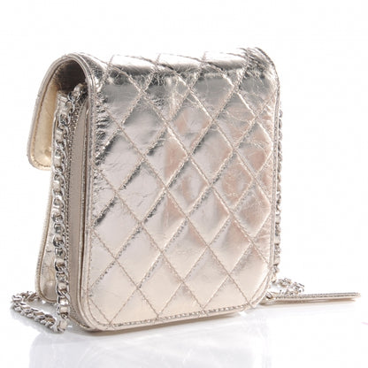 Chanel Metallic Calfskin Mini Flap WOC Gold 3 of 9