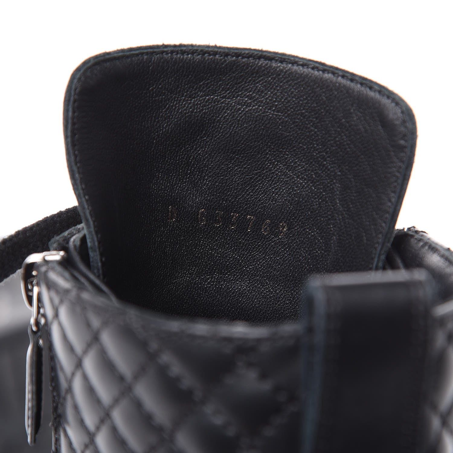 Chanel Calfskin Quilted Combat Boots 39 Black 7 of 7