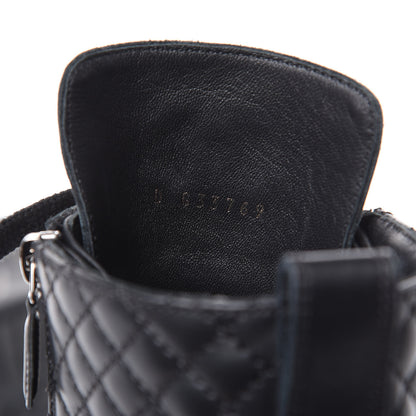 Chanel Calfskin Quilted Combat Boots 39 Black 7 of 7