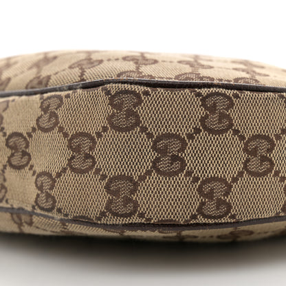 Gucci Monogram Web Medium Half Moon Hobo Dark Brown 10 of 10