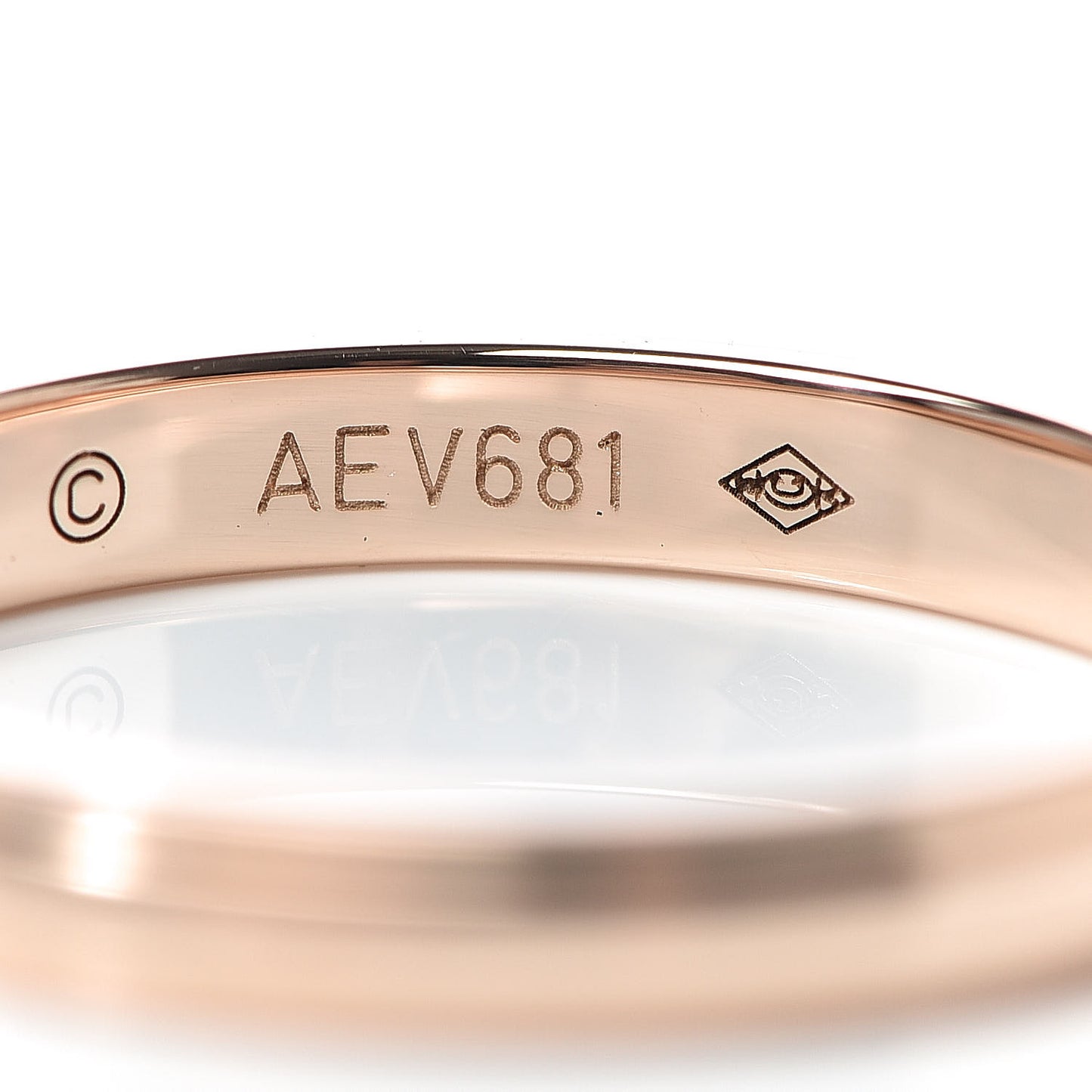 18K Pink Gold 2.5mm D'Amour Wedding Band Ring 49 4.75