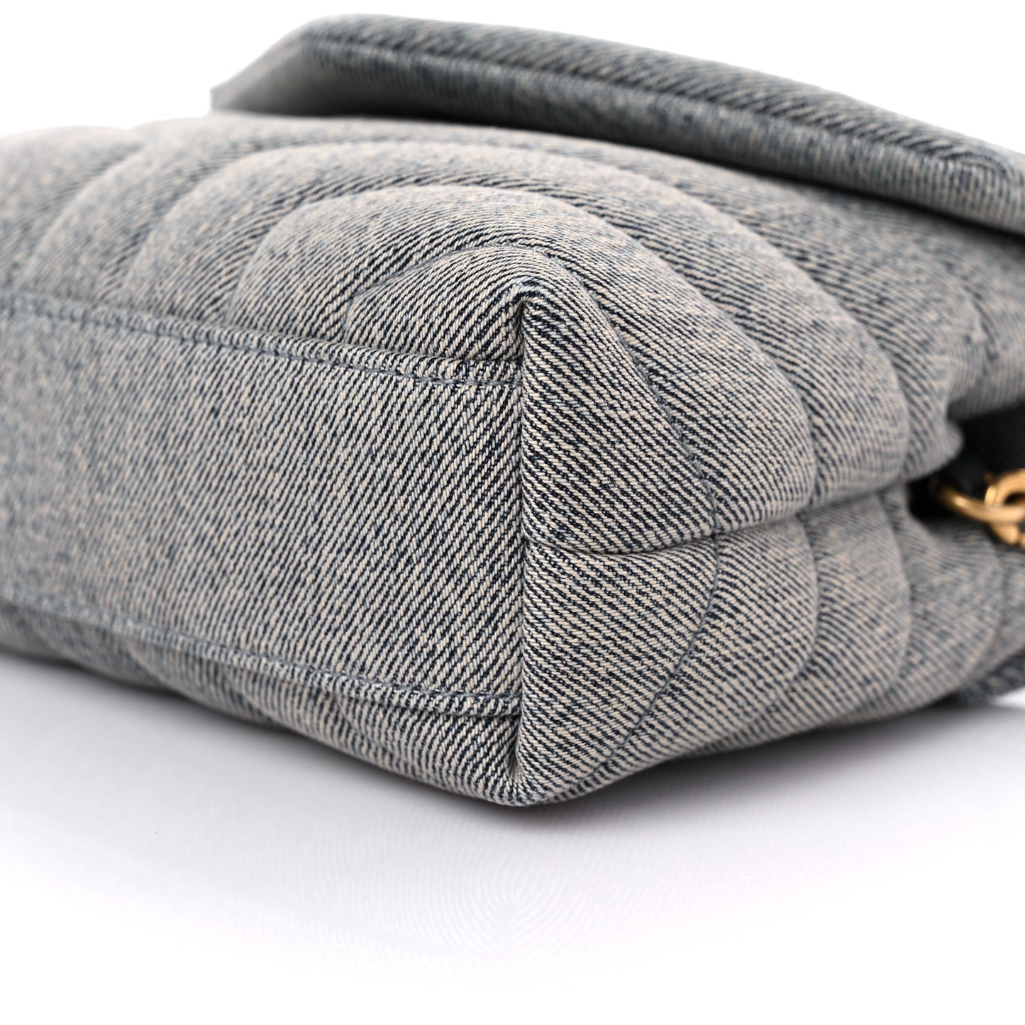 Denim Y Quilted Monogram Toy Loulou Crossbody Bag Grey
