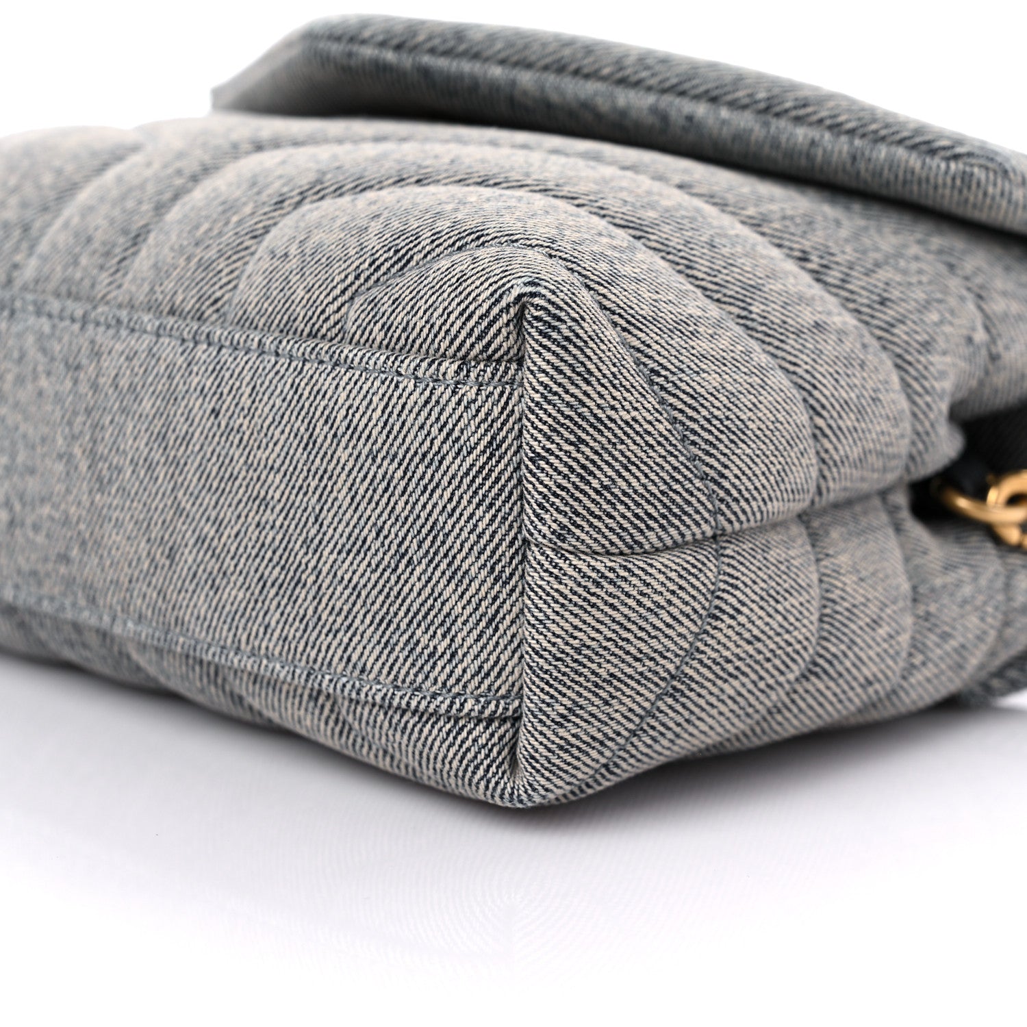 Saint Laurent Denim Y Quilted Monogram Toy Loulou Crossbody Bag Grey 8 of 10