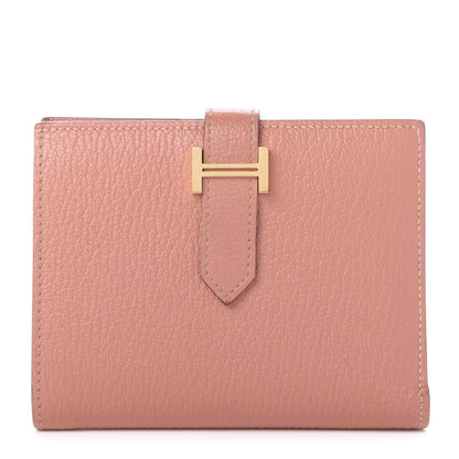 Hermes Chevre Mysore Bearn Compact Wallet Crevette 1 of 9