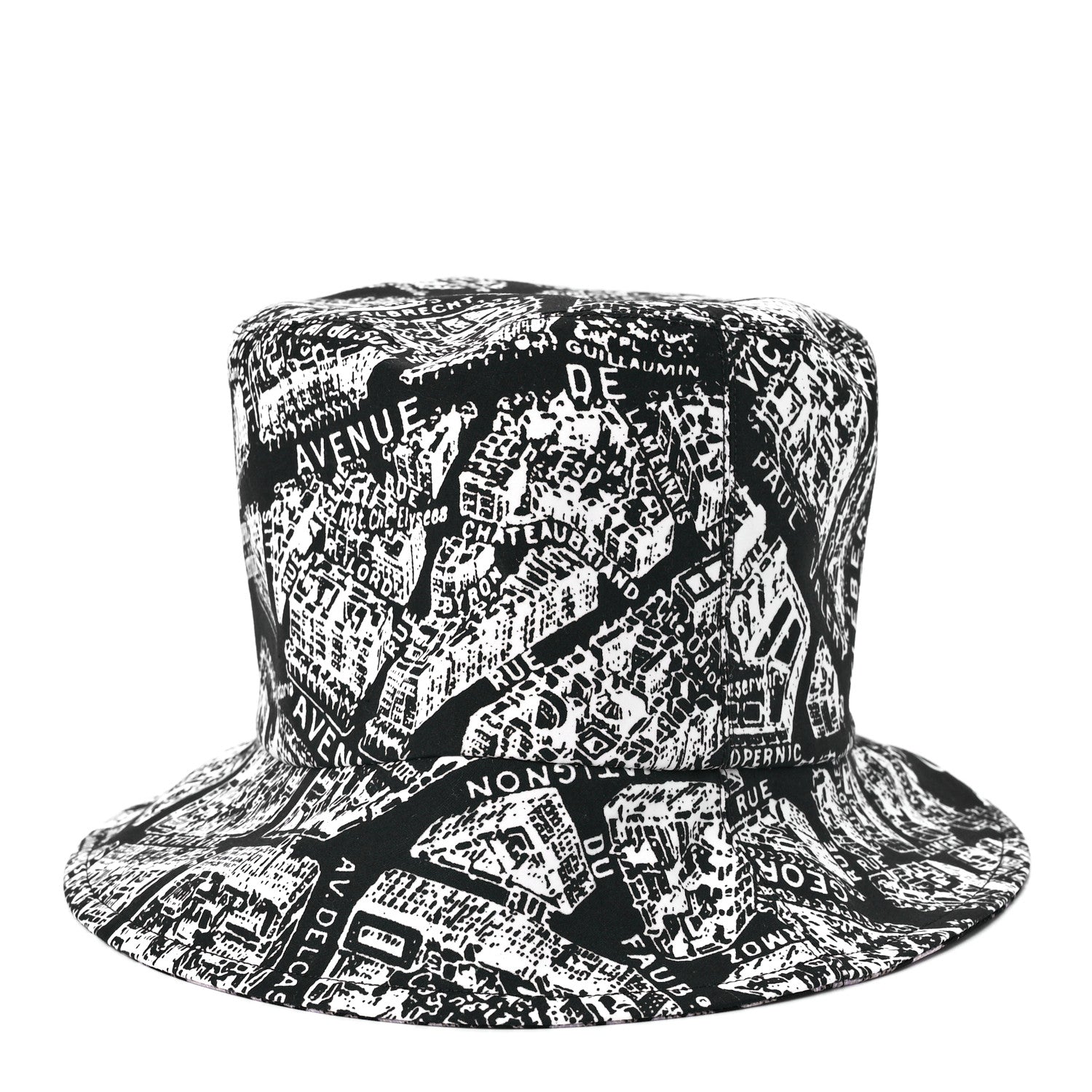 Christian Dior Oblique Plan De Paris Reversible Teddy-D Brim Bucket Hat 58 Black White 1 of 14